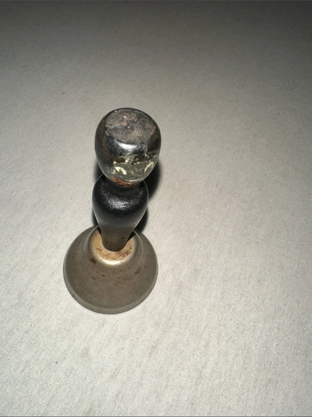 Vintage Collectible Black and Metal Hand Bell
